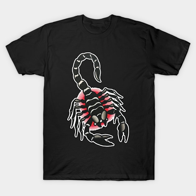 Scorpion Tattoo Design T-Shirt by forevertruetattoo